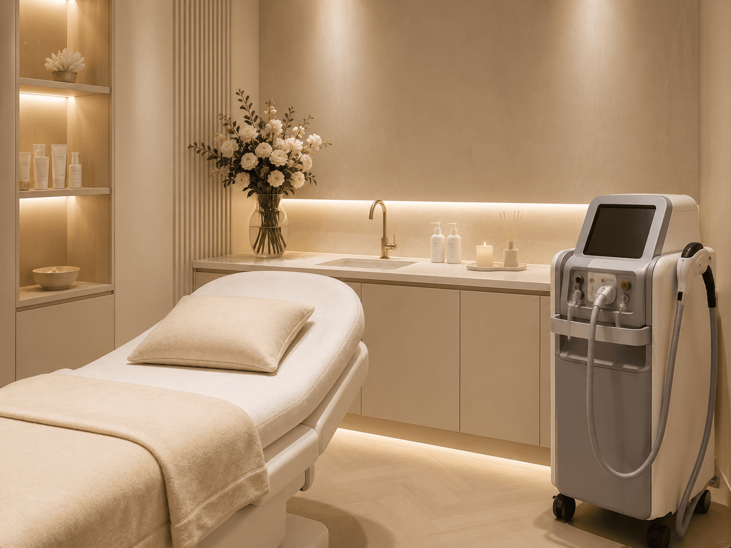 Behandelruimte van Celestia Clinic met lasertechnologie